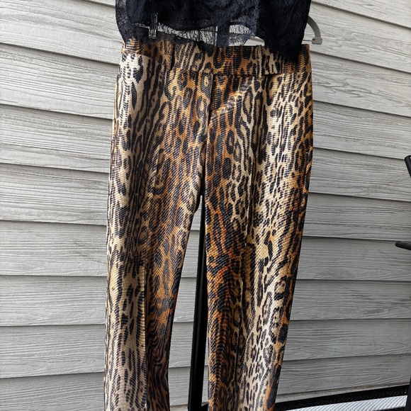 Ermanno Scervino  Tiger Print Trousers with Lining Size 44 - Picture 5 of 14